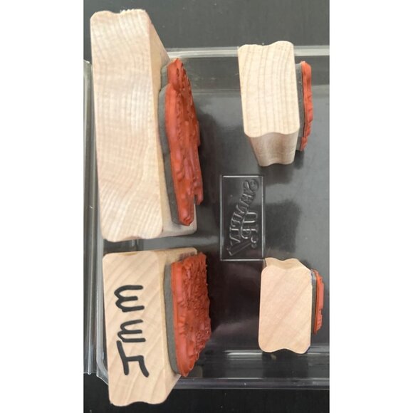 2005 Stampin Up! Gifts Of Joy Wood Mounted Rubber Stamp Set Holidays - Picture 4 of 5